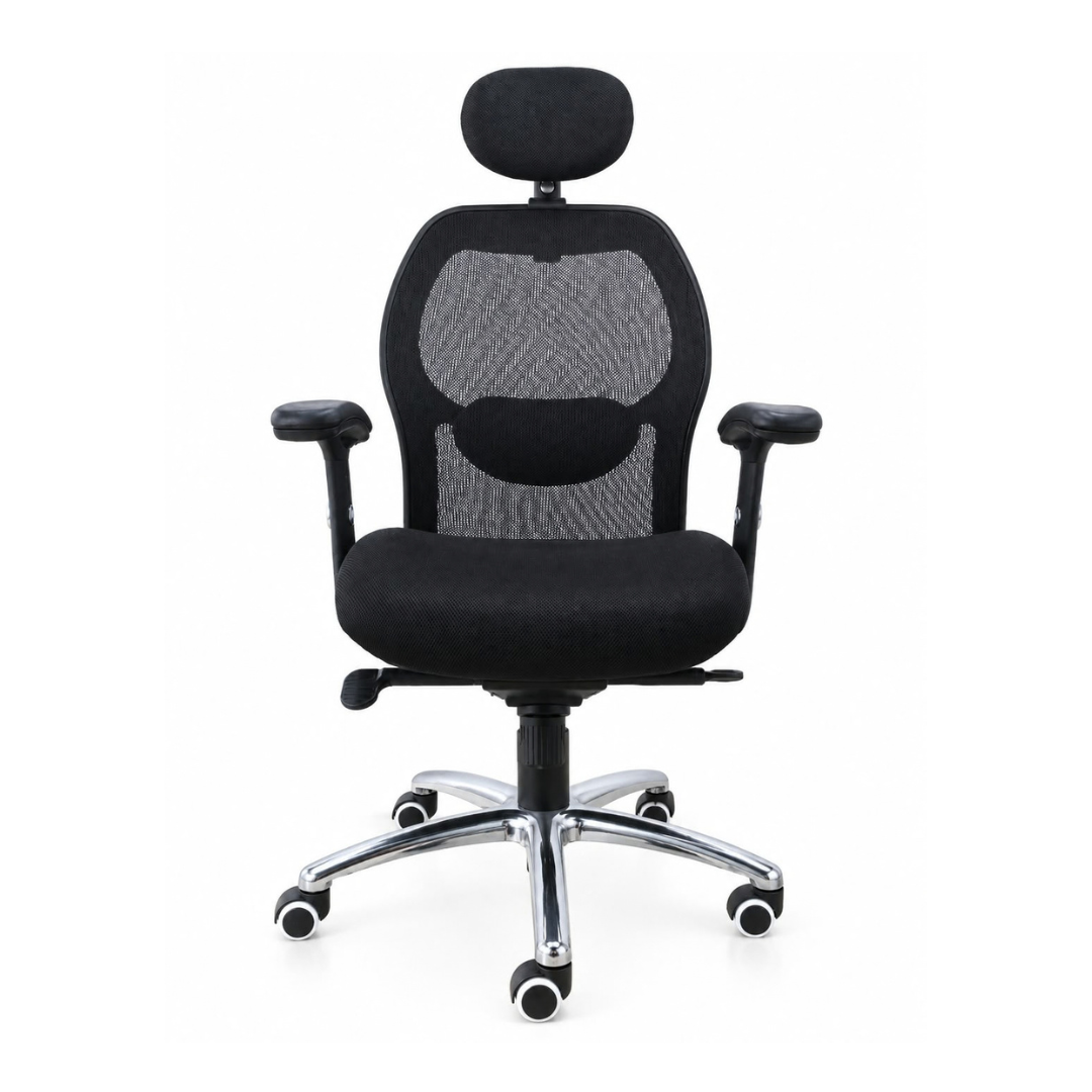 Silla Ergonómica Magna Plus con Cabezal, Sincro y Base de Aluminio - Imagen 2