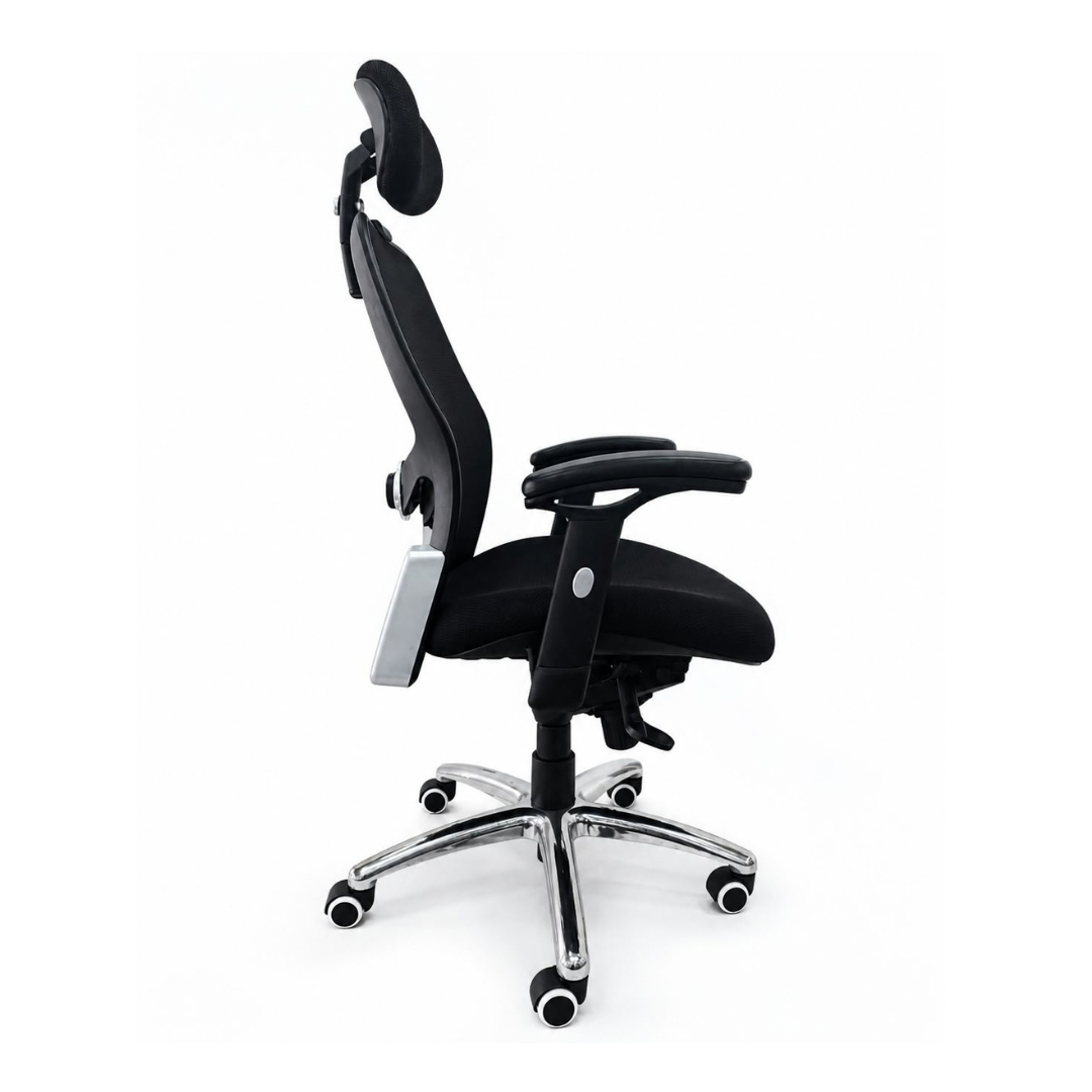 Silla Ergonómica Magna Plus con Cabezal, Sincro y Base de Aluminio - Imagen 4