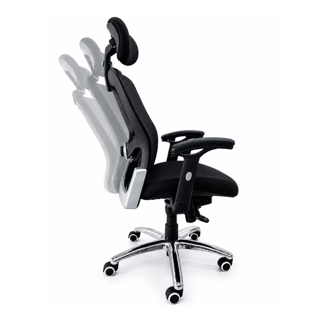 Silla Ergonómica Magna Plus con Cabezal, Sincro y Base de Aluminio - Imagen 11